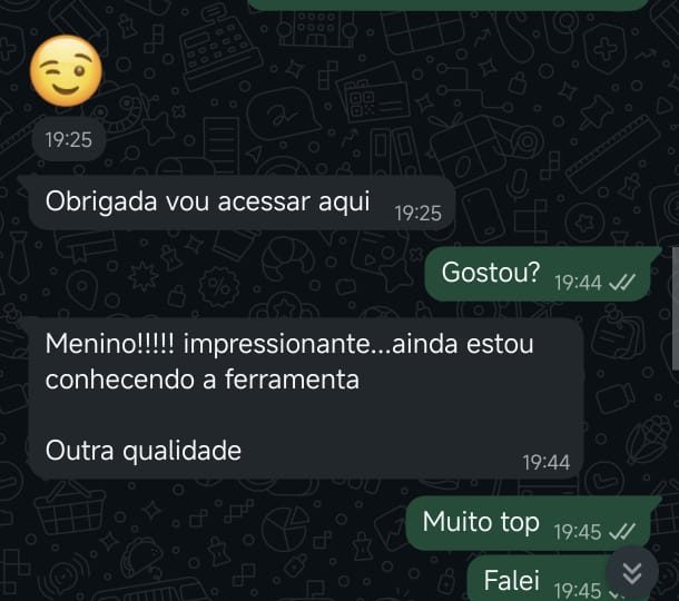 Cliente aprovando a ferramenta